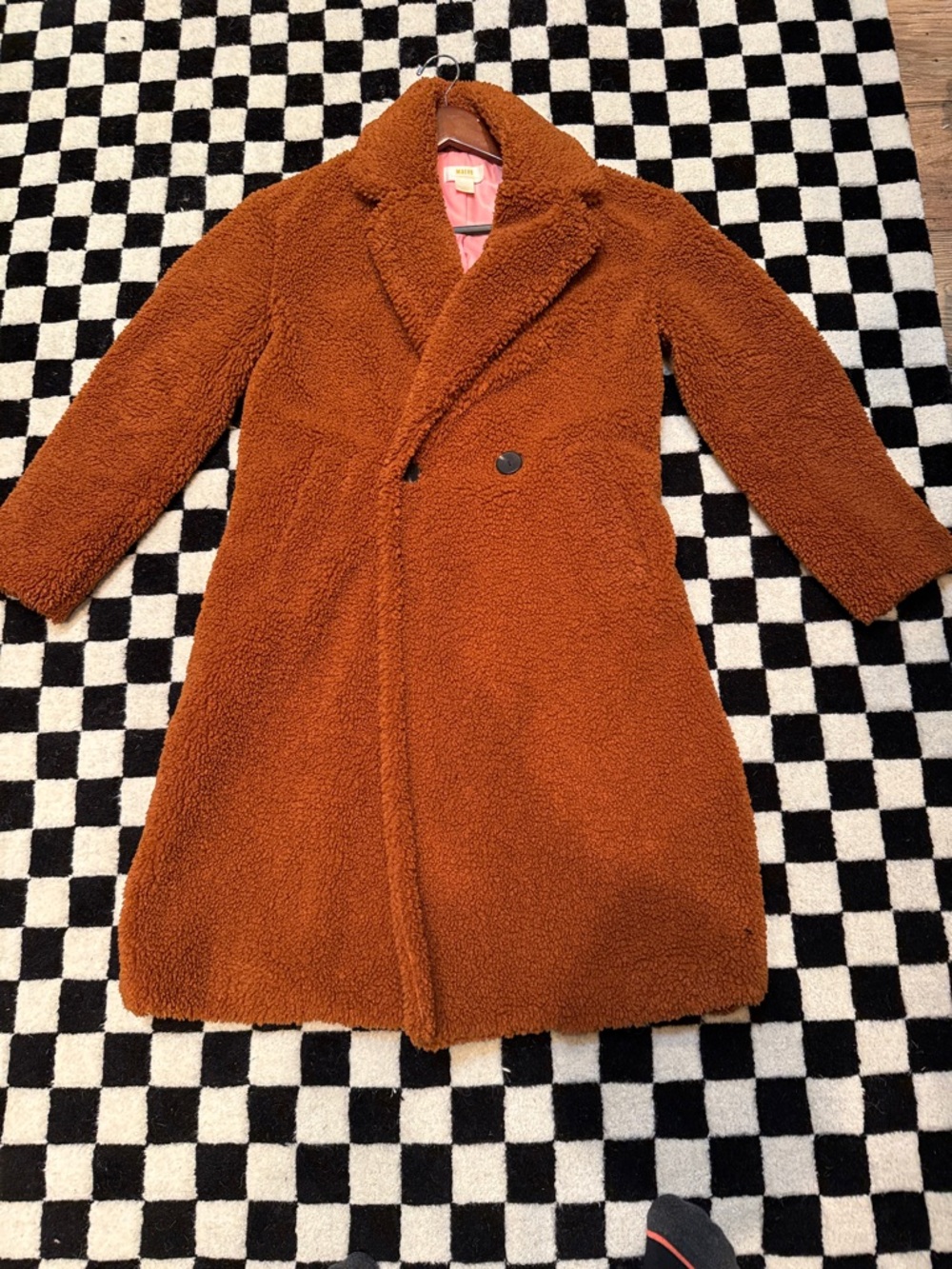 Maeve Rust Brown Teddy Coat